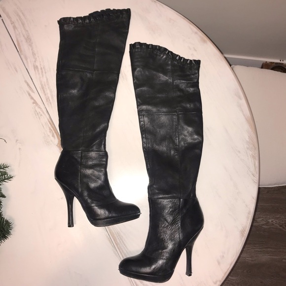 Aldo. Over the knee sexy leather stilettos boots - Picture 1 of 6